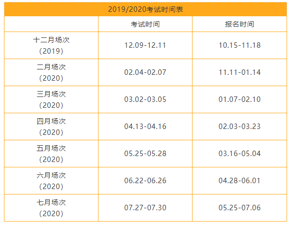 2020年法語(yǔ)tcf/tef考試時(shí)間表